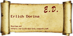 Erlich Dorina névjegykártya